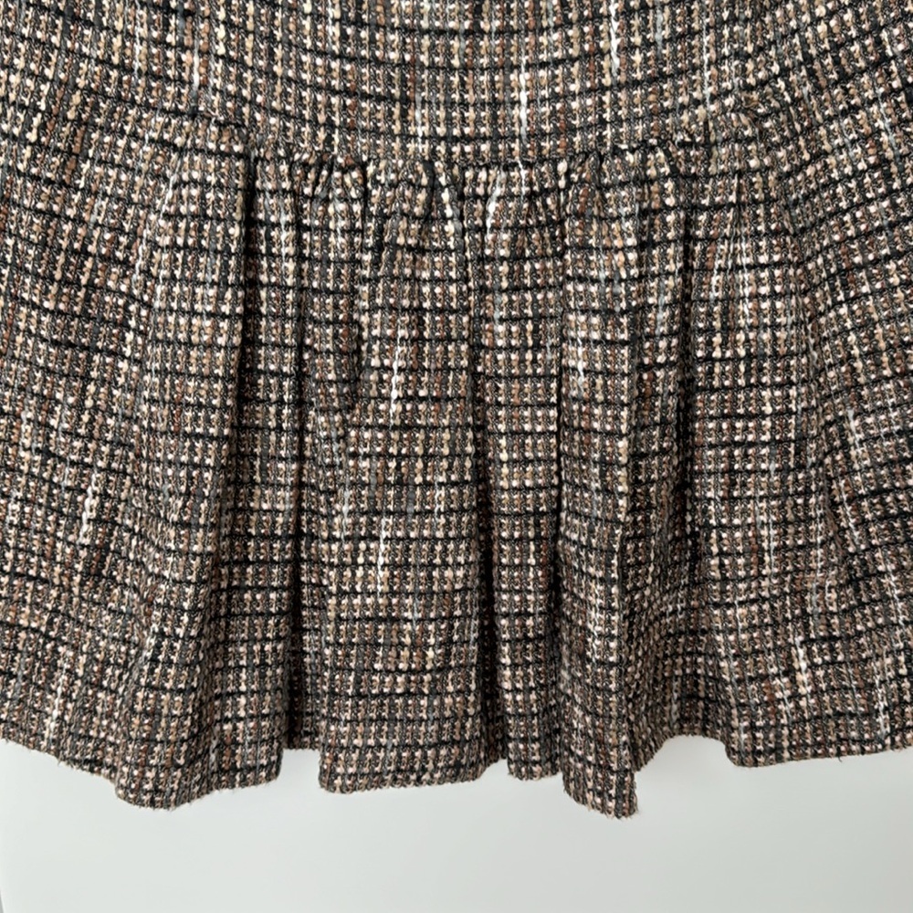 Valentino Brown Tweed Skirt with Back Ruffle - Picture 5 of 13
